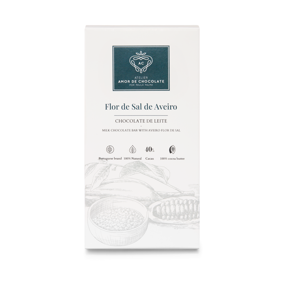 Tablete de Chocolate de Leite | Flor de Sal de Aveiro
