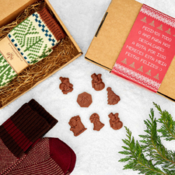 meias de Natal com chocolates