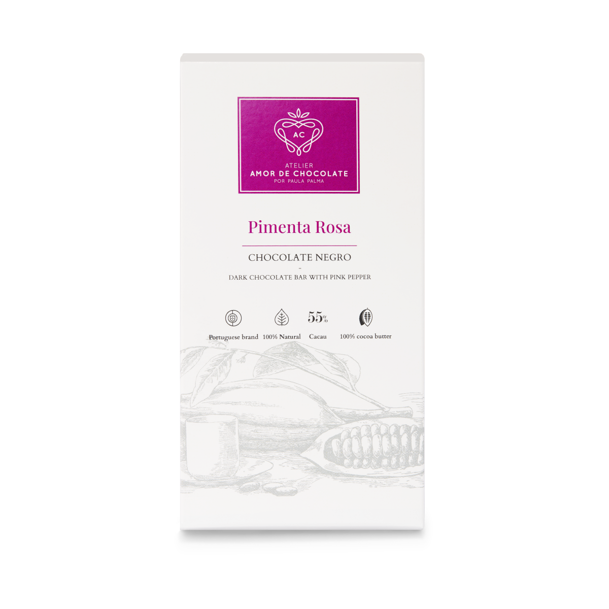 Tablete de Chocolate Negro | Pimenta Rosa