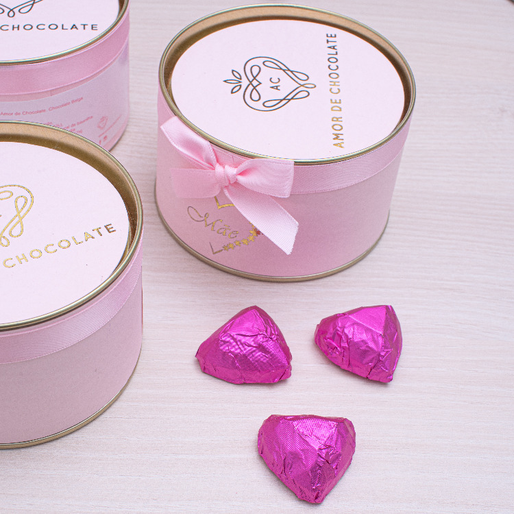 Caixa de bombons de chocolate coração - Presentes Dia da Mãe